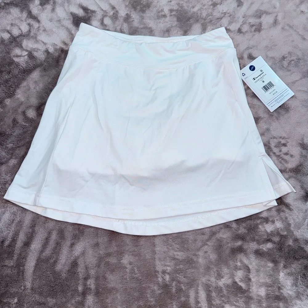 Champion A-Line Skort Girls Size M 10/12 White NEW Athletic Active Shorts Skirt